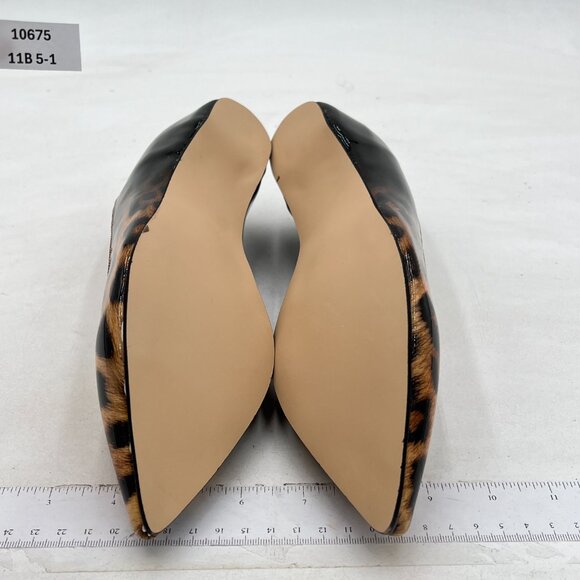 FSJ Leopard Pointed Toe Pumps Slip On Flats Summer Holiday Casual Dress Shoes - Picture 6 of 7